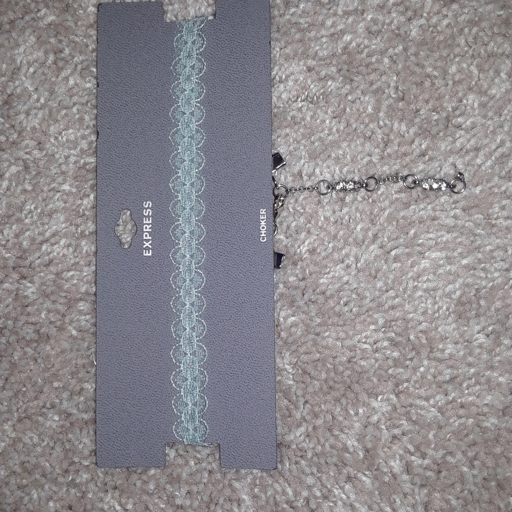 Never worn beautiful baby blue lace choker